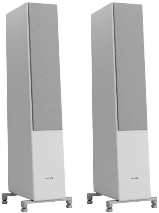 Sonoro Orchestra Shaped Signature. 3 Weg Stand-Lautsprecher der HighEnd-Klasse mit echtem Bändchen-Hochtöner! Weiß und schwarz matt!