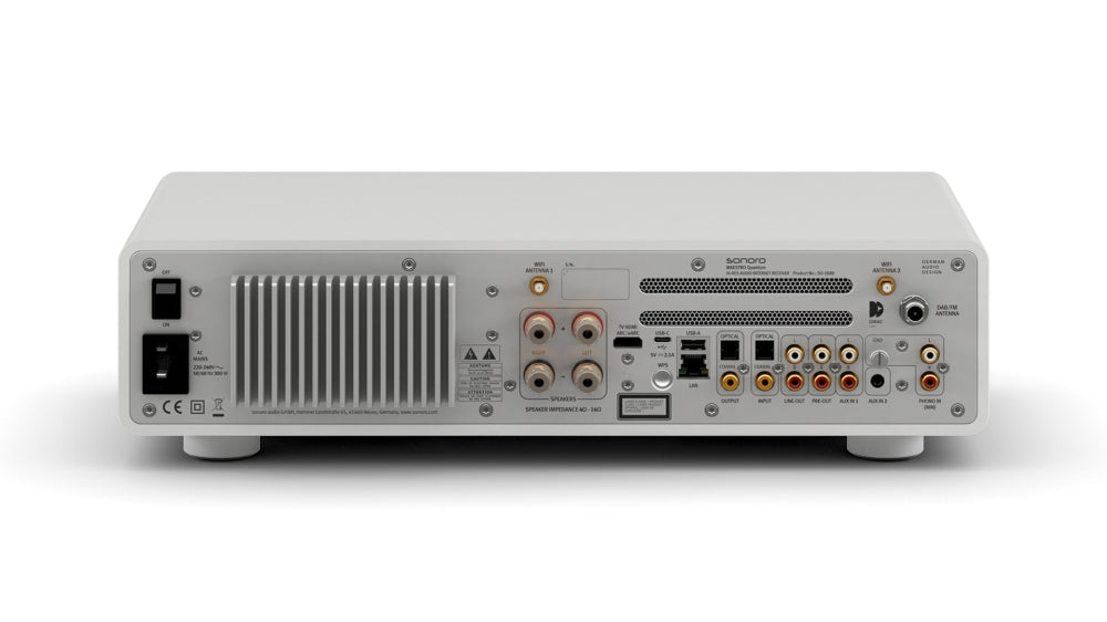 SONORO Maestro Quantum. Neuheit! Das überragende All-in-One Gerät. Klangstark. Stylish! — Matt Weiß - Silber