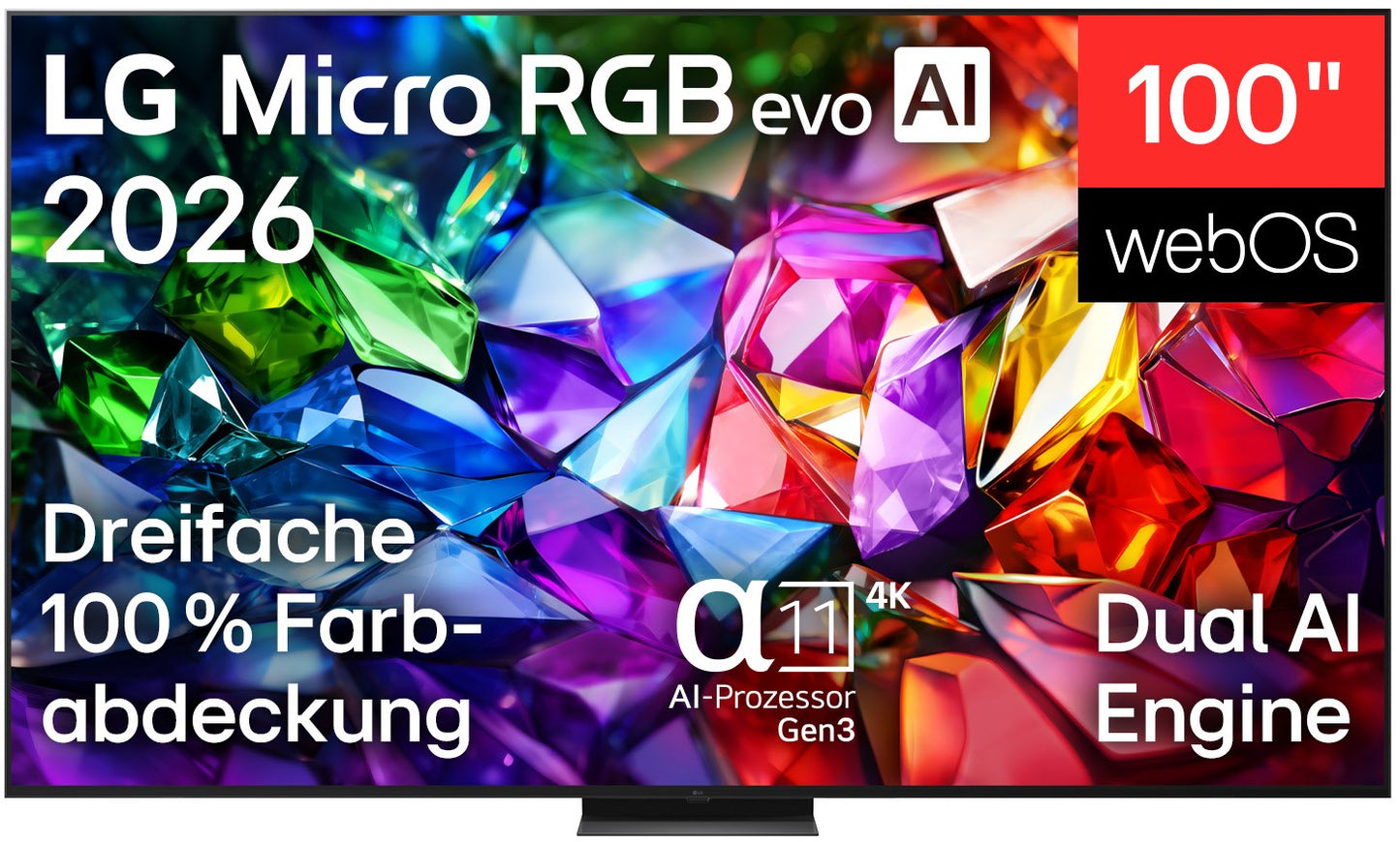 LG 100 MRGB96B9. 253 cm Riesen-TV der absol. Spitzenklasse. MiniLED/RGB.
