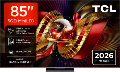 TCL 85C89L SQD MiniLED. Referenzklasse. 215 cm Diagonale. 6000 Nits. 3200 Zonen. B&O Sound