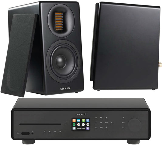SONORO HiFi-Anlage 1 : Maestro + Orchestra Slim-Boxen. Schwarz oder weiß. SUPER-DEALZ!