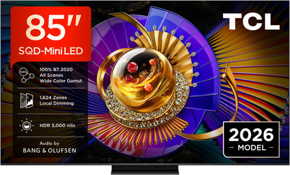 TCL 85C79L. SQD MiniLED. absol. Spitzenklasse. 215 cm Diagonale. 3000 Nits. 2176 Zonen. B&O Sound