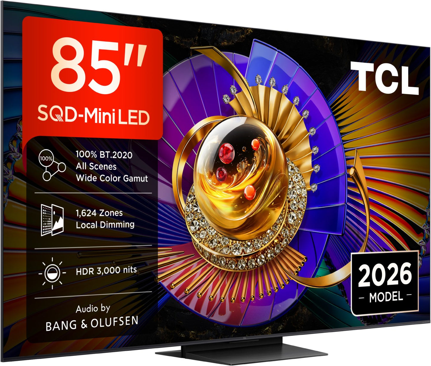 TCL 85C79L. SQD MiniLED. absol. Spitzenklasse. 215 cm Diagonale. 3000 Nits. 2176 Zonen. B&O Sound