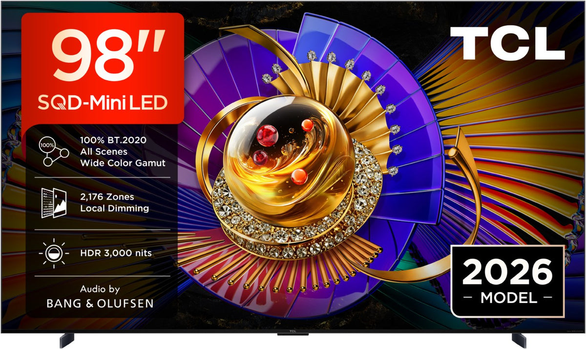 TCL 98C79L. SQD MiniLED. absol. Spitzenklasse. 248 cm Diagonale. 3000 Nits. 2176 Zonen. B&O Sound