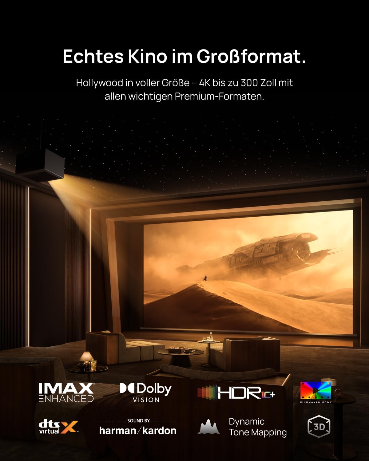 XGIMI Titan Noir. Der neue professionelle 4K-Dual-Laser-Projektor mit 4800 Lumen! 3D!