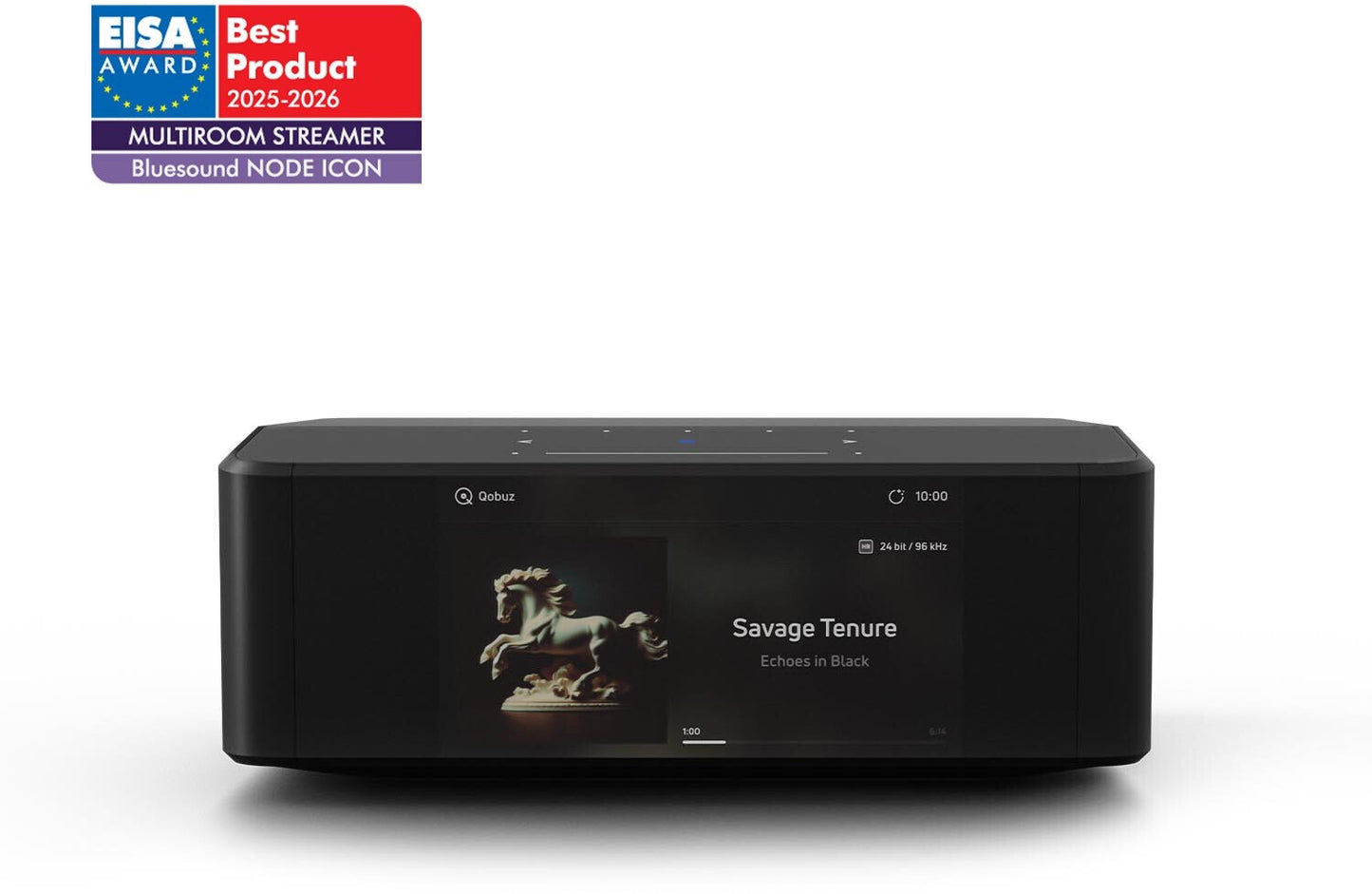 Bluesound Node Icon. Hochwertiger Musikstreamer der HighEnd-Klasse. Roon-Ready. Display!