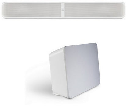 Bluesound Pulse Soundbar +. Brandneue Top-Soundbar. schwarz  weiß mit Subwoofer