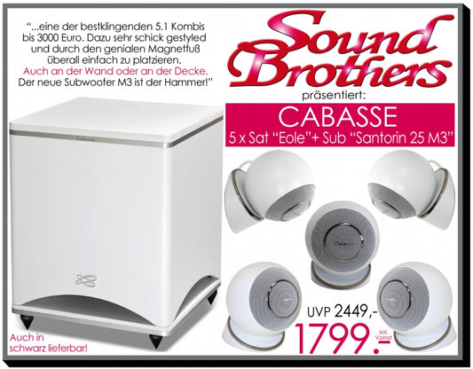 CABASSE Eole 4 SE/Sub 25M3. Das exklusive 5.1 Set aus Frankreich. Mit Super-Subwoofer Santorin 25M3! #1