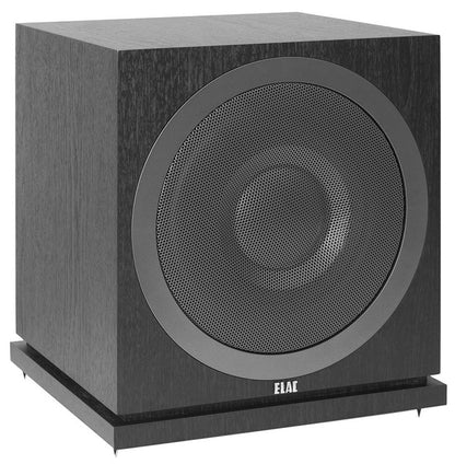 ELAC Carina 5.1 Set. Designer-Lautsprecher. Bändchen-Hochtöner! PS-250 Subwoofer! Sol. Vorrat — Schwarz Mattlack