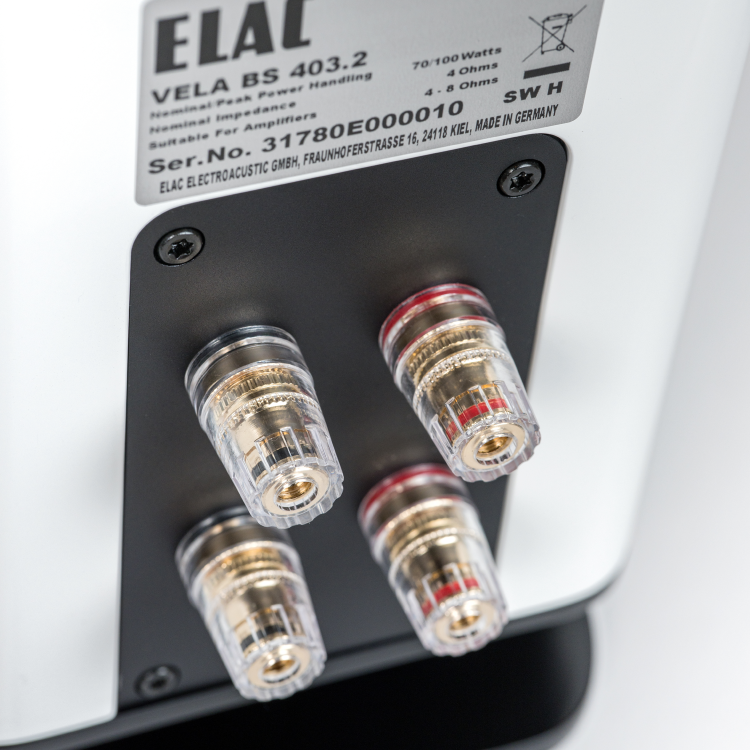 ELAC VELA BS 403 Mk2(Stück) Mit JET-6 Bändchen-Hochtöner! Sonderpreis! — Weiß Lack Hochglanz