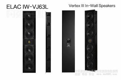 Elac Vertex III IW-VJ63L-W. Einbaulautsprecher (10 cm Tiefe) JET Hochtöner. Höhe 118 cm. 7 Systeme. #6