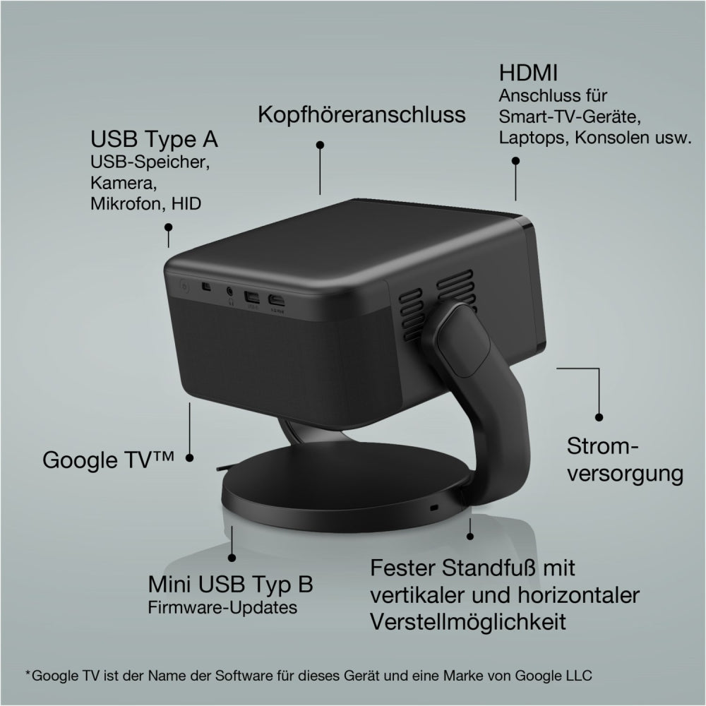 EPSON EF 22. Laser-Beamer für Heimkino u. unterwegs. 1000 Lum. Google-TV. Plug & Play! Inkl. Drehfuß #4