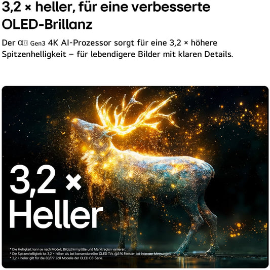 LG 77C68. Neuheit. 195 cm Diagonale. OLED/EVO-TV. HRCT. Refelektionsarm!