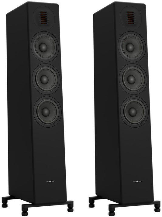 Sonoro Orchestra Shaped Signature. 3 Weg Stand-Lautsprecher der HighEnd-Klasse mit echtem Bändchen-Hochtöner! Weiß und schwarz matt!