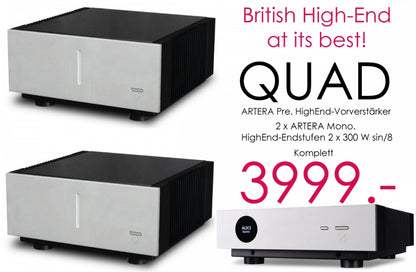 QUAD Artera Pre + 2 x Artera Mono. Das 2 x 300 Watt Verstärker-Set der absoluten Spitzenklasse! #1