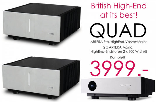 QUAD Artera Pre + 2 x Artera Mono. Das 2 x 300 Watt Verstärker-Set der absoluten Spitzenklasse! #1