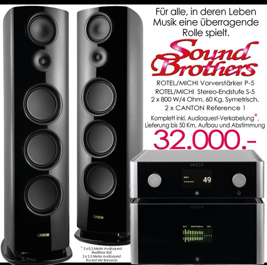 Referenz-Anlage: MICHI P5/S5/CANTON Reference 1/ Audioquest Verkabelung. Super-Komplettpreis!