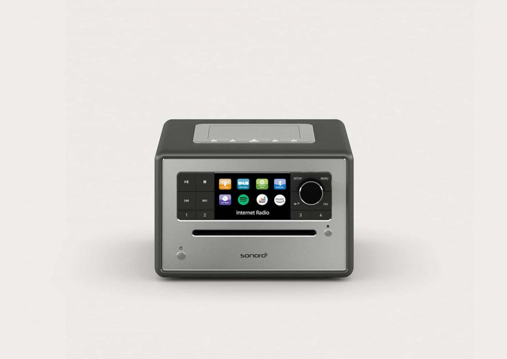 Sonoro Elite. Das wohlklingende All-In-One Gerät in vielen Designs. Mehr als ein "Radiowecker"! — Graphit (matt) - silber
