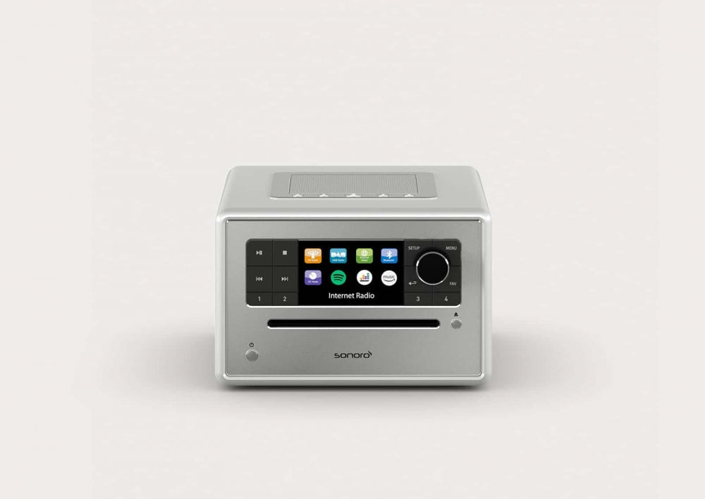 Sonoro Elite. Das wohlklingende All-In-One Gerät in vielen Designs. Mehr als ein "Radiowecker"! — Silber hochglanz - Silber