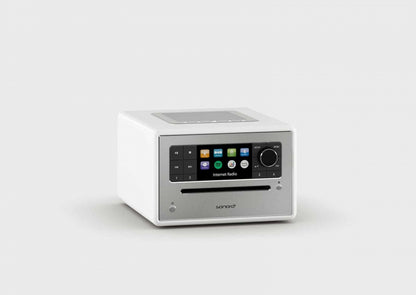Sonoro Elite. Das wohlklingende All-In-One Gerät in vielen Designs. Mehr als ein "Radiowecker"! — Weiß hochglanz - silber