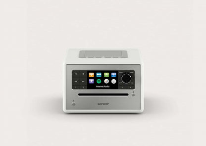 Sonoro Elite. Das wohlklingende All-In-One Gerät in vielen Designs. Mehr als ein "Radiowecker"! — Weiß hochglanz - silber