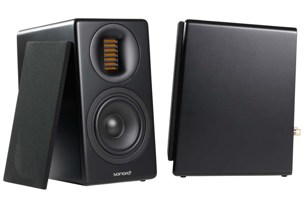 SONORO HiFi-Anlage 1 : Maestro + Orchestra Slim-Boxen. Schwarz oder weiß. SUPER-DEALZ! — Matt schwarz, Front schwarz, Boxen schwarz