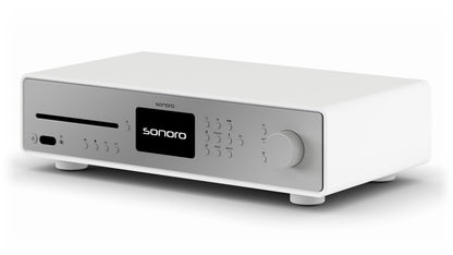 SONORO Maestro Quantum. Neuheit! Das überragende All-in-One Gerät. Klangstark. Stylish! — Matt Weiß - Silber