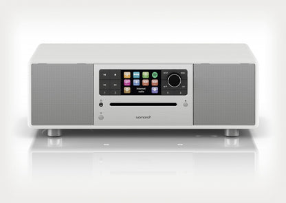 SONORO PRESTIGE. Das All-in-One-Wunder. Inkl. CD. Klangstark. Einfach zu bedienen! — Weiß Hochglanz - Silber
