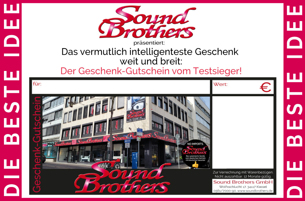 Sound Brothers Geschenk-Gutschein. Verschiedene Werte ab 50 Euro! #1