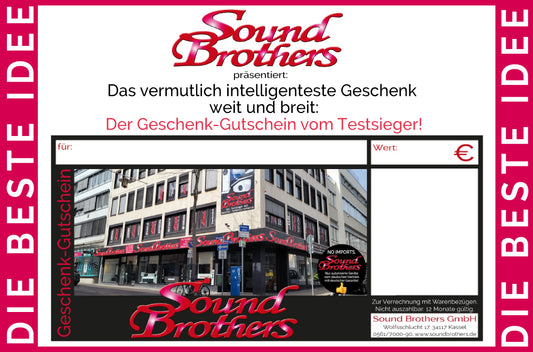 Sound Brothers Geschenk-Gutschein. Verschiedene Werte ab 50 Euro! #1