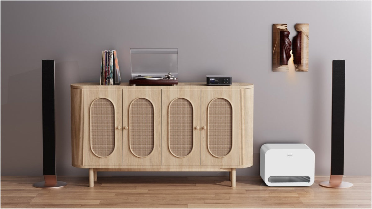 WiiM Sub Pro. 250 Watt starker Designer Subwoofer. Kabellos. Inkl. Raum-Einmessung. Ideal zur WiiM Soundbar!