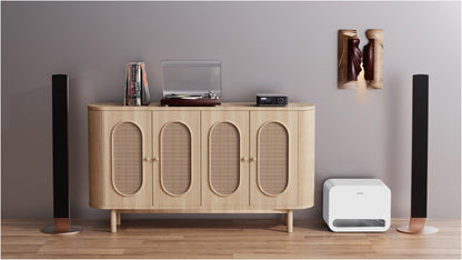 WiiM Sub Pro. 250 Watt starker Designer Subwoofer. Kabellos. Inkl. Raum-Einmessung. Ideal zur WiiM Soundbar!