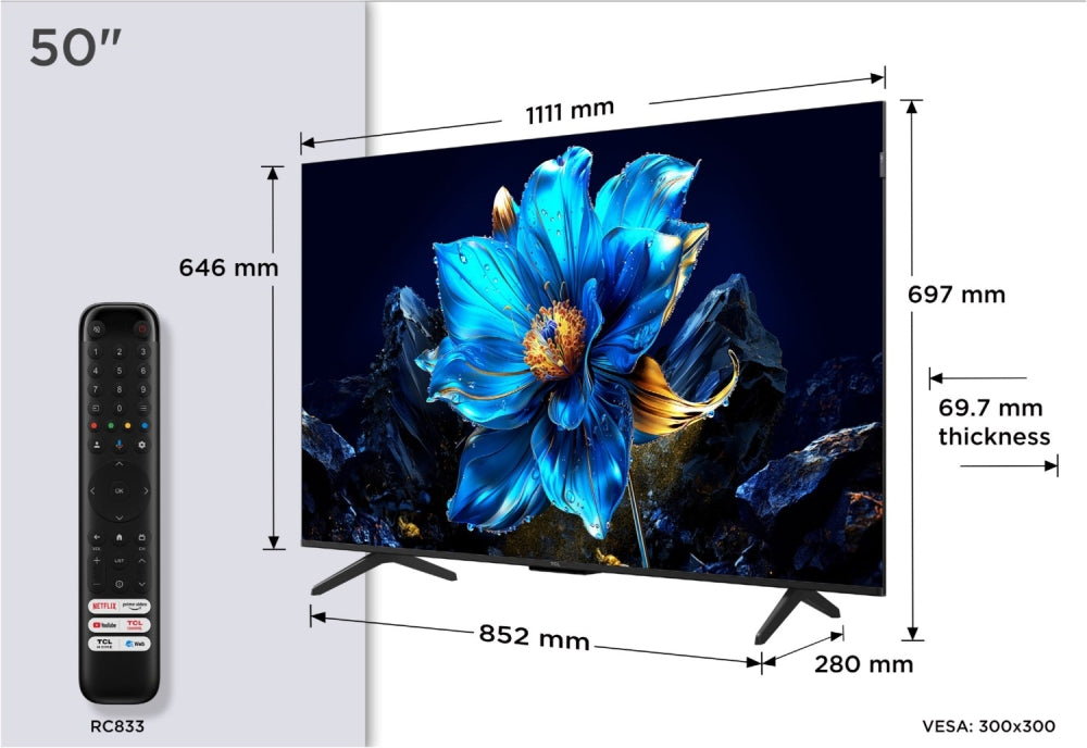 TCL 50 P79K. 127 cm Diagonale. 4K/QLED-TV mit AiPQ Bildverbesserer (KI). Google-TV! Start-Dealz 2026 #3