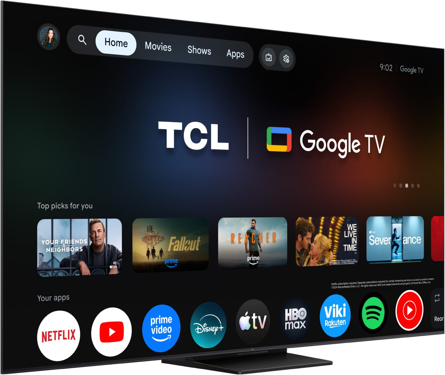 TCL 55C69K Pro. QD-MiniLED. Spitzenklasse. 139 cm Diagonale. 144 Hz. Edler Mittelfuß.