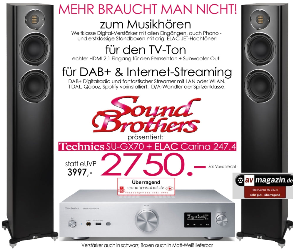 Technics SU-GX 70/ELAC Carina 274.4 - Paket der Spitzenklasse. Klingt vorzüglich. Sonderpreis! #1