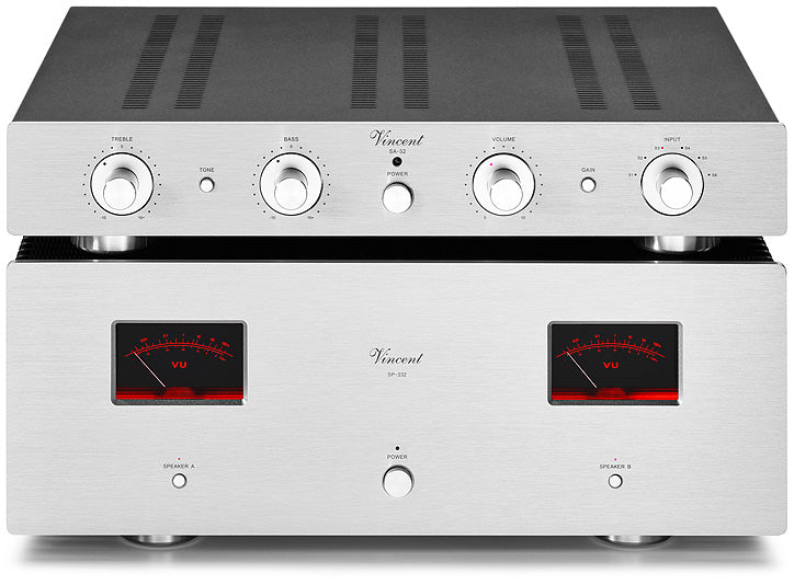 VINCENT SA-32. High-End Vorverstärker. Röhren-Hybrid! Alu-Fernbedienung! — SA32/SP332 silber