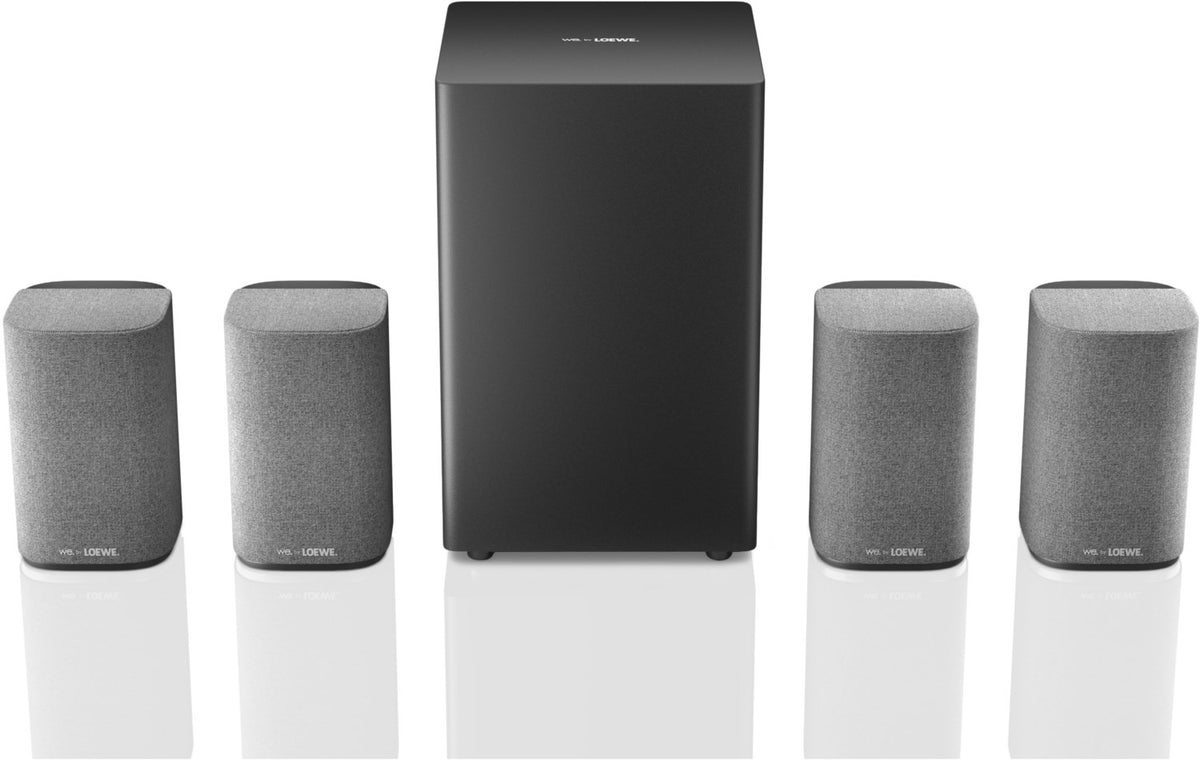 We. by Loewe. We. Boost 4.1.2 A/V-Lautsprechersystem mit Aktiv-Subwoofer. Stoff Ash grey. Mit HDMI 2.1 Dongle!