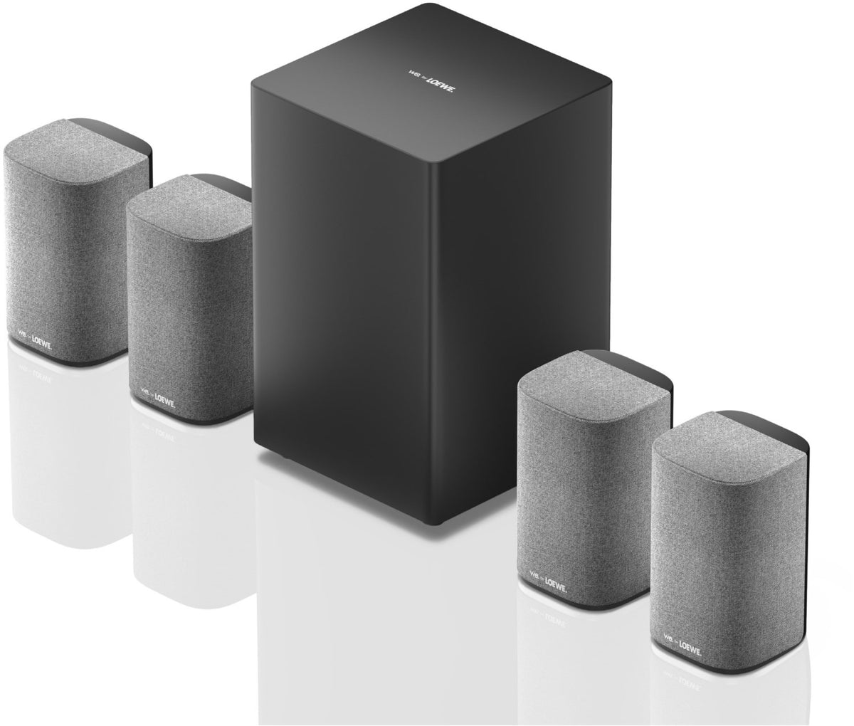 We. by Loewe. We. Boost 4.1.2 A/V-Lautsprechersystem mit Aktiv-Subwoofer. Stoff Ash grey. Mit HDMI 2.1 Dongle!