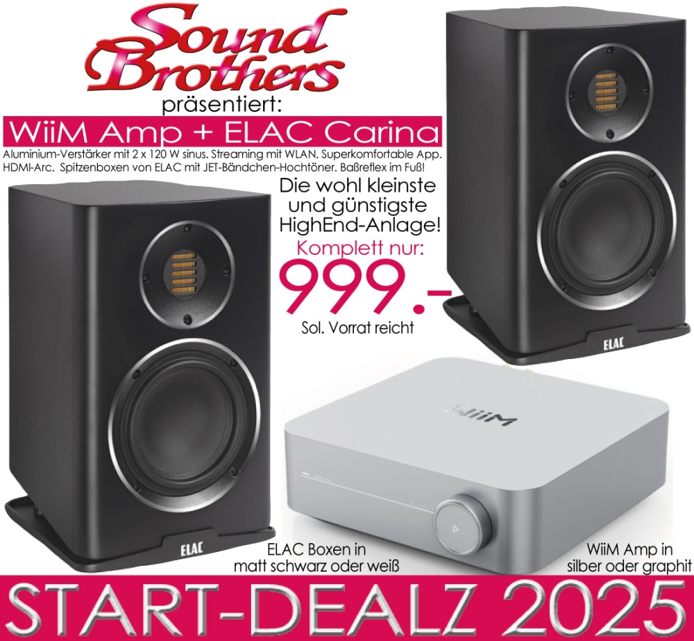 Wiim Amp + ELAC Carina 243. Die wohl kleinste und günstigste HighEnd-Anlage der Welt! Sol. Vorrat. #1