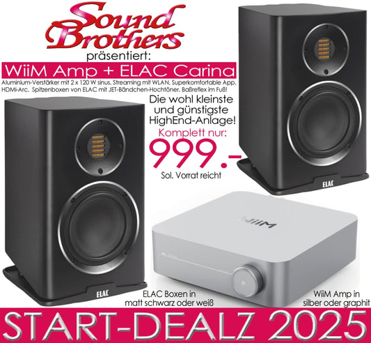 Wiim Amp + ELAC Carina 243. Die wohl kleinste und günstigste HighEnd-Anlage der Welt! Sol. Vorrat. #1
