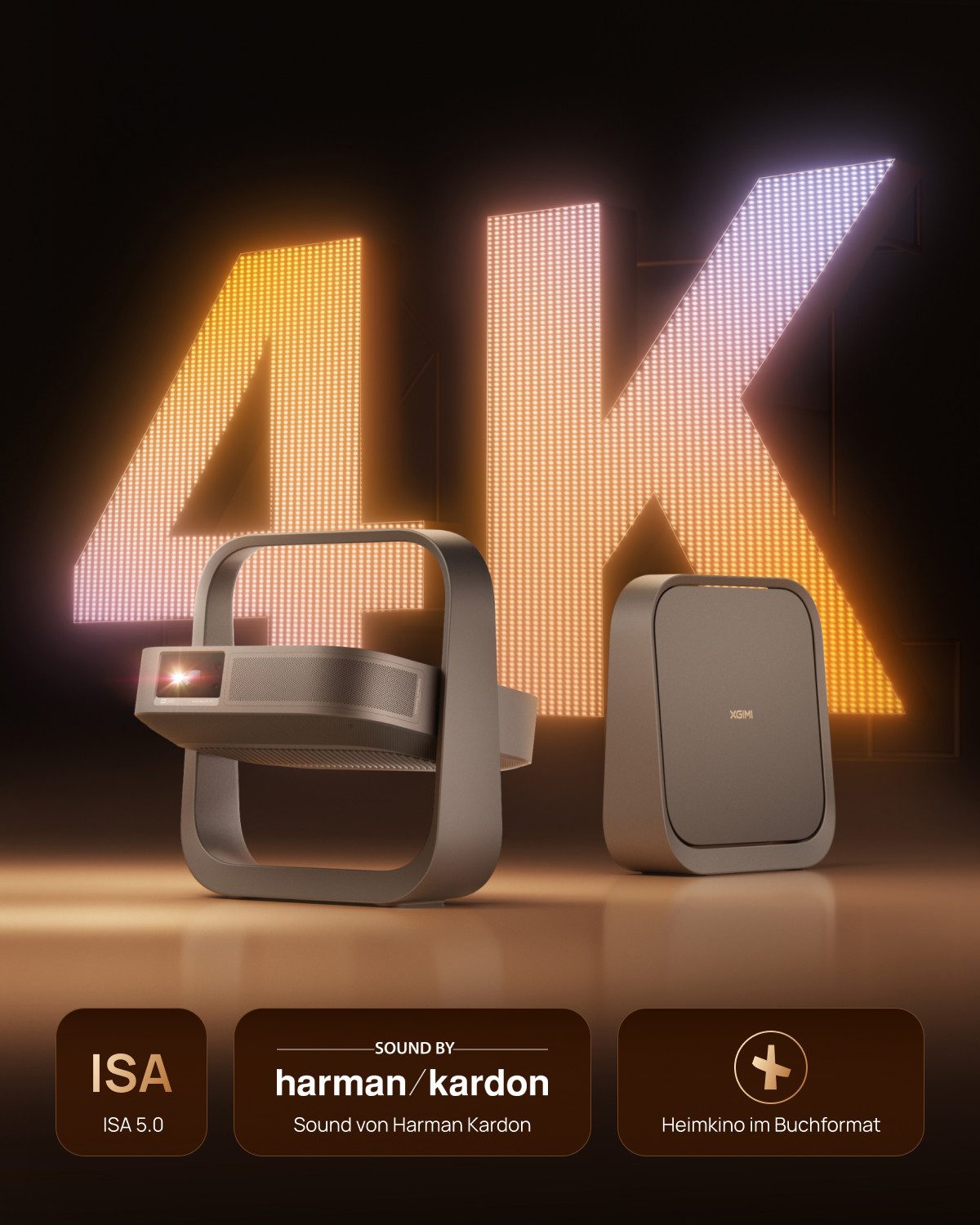 XGIMI Elfin Flip 4K. Ultraleichter, transportabler 4K-Laser-Beamer mit 1600 Lumen und GoogleTV!