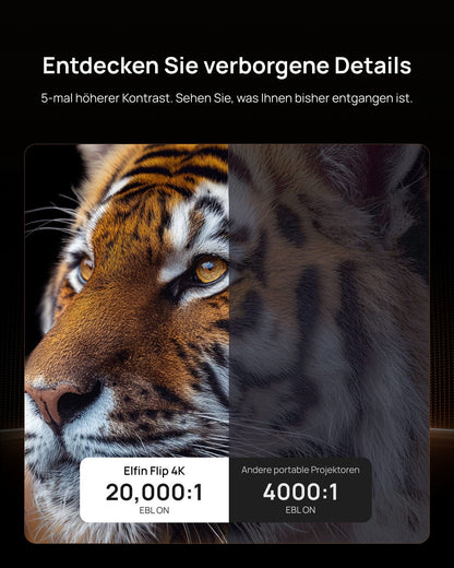 XGIMI Elfin Flip 4K. Ultraleichter, transportabler 4K-Laser-Beamer mit 1600 Lumen und GoogleTV!