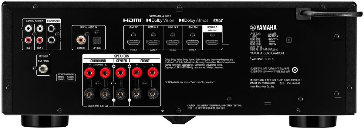 YAMAHA RX-A300. 5.2-AV-Receiver. Dolby Atmos. Bluetooth Multipoint. 5 x 140 Watt/4 Ohm