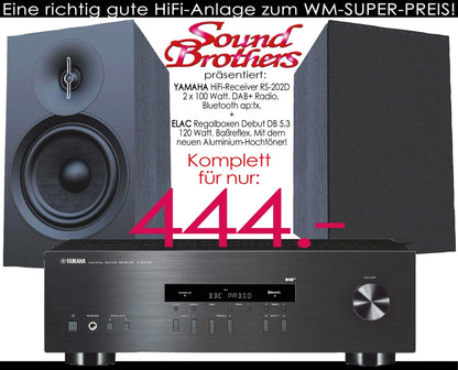 YAMAHA, ELAC Einsteiger-Paket. 2 x 100 W Receiver RS-202D + ELAC Regalboxen Debut DB 5.3 WM-SPECIAL! #1